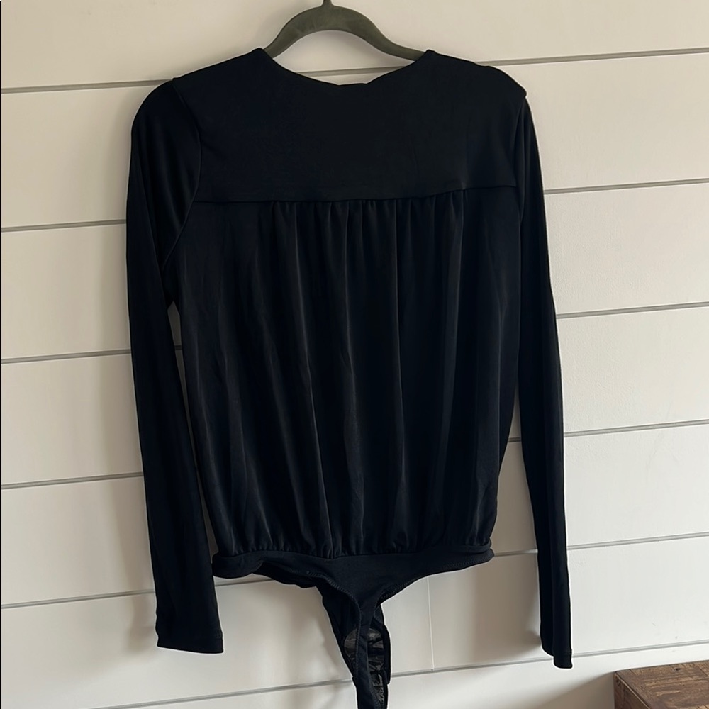 Free People Intimately Turnt Black Wrap Bodysuit - Picture 3 of 9